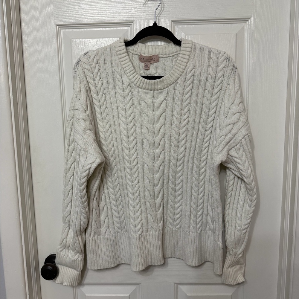 Philosophy cableknit crewneck‎ sweater size XL